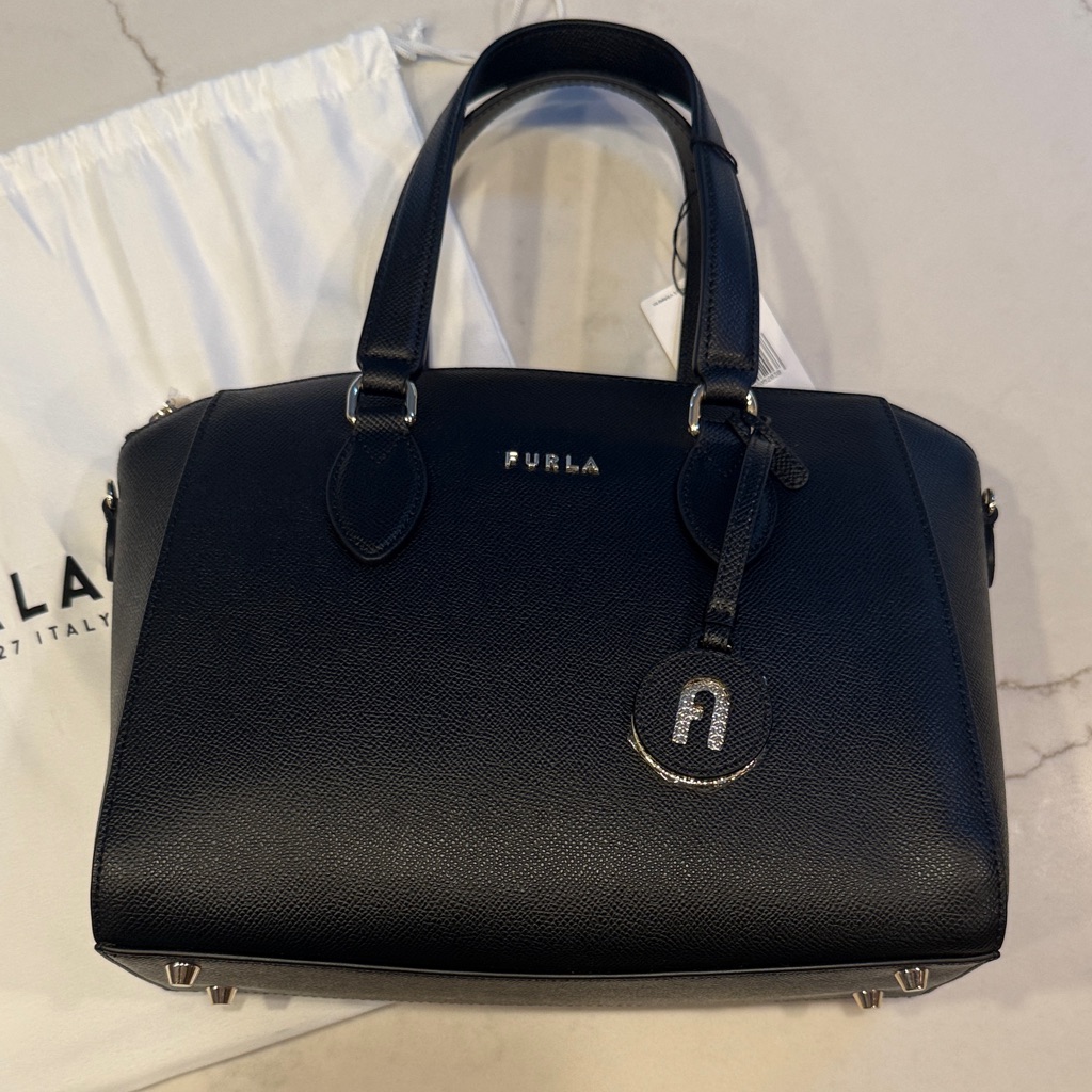 Furla Black Leather Tote Nwt